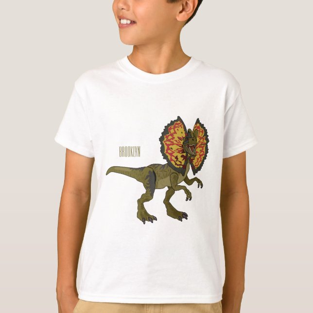 Dilofosaurus tecknad illustration t shirt (Framsida)