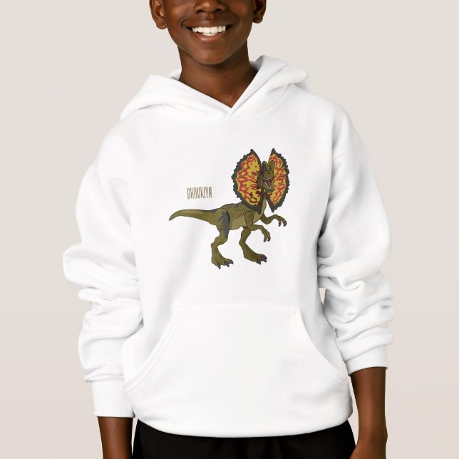 Dilofosaurus tecknad illustration t shirt (Framsida)