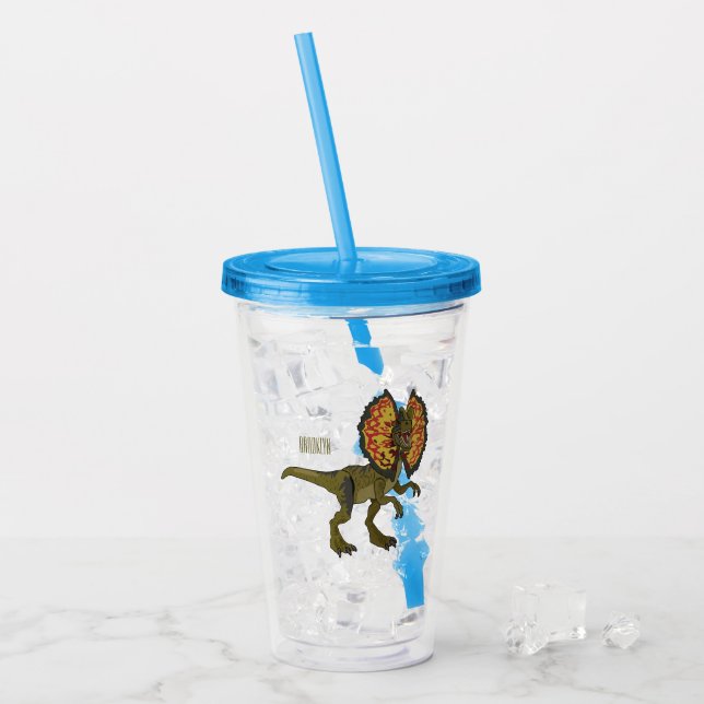 Dilofosaurus tecknad illustration take away mugg (Framsida Ice)