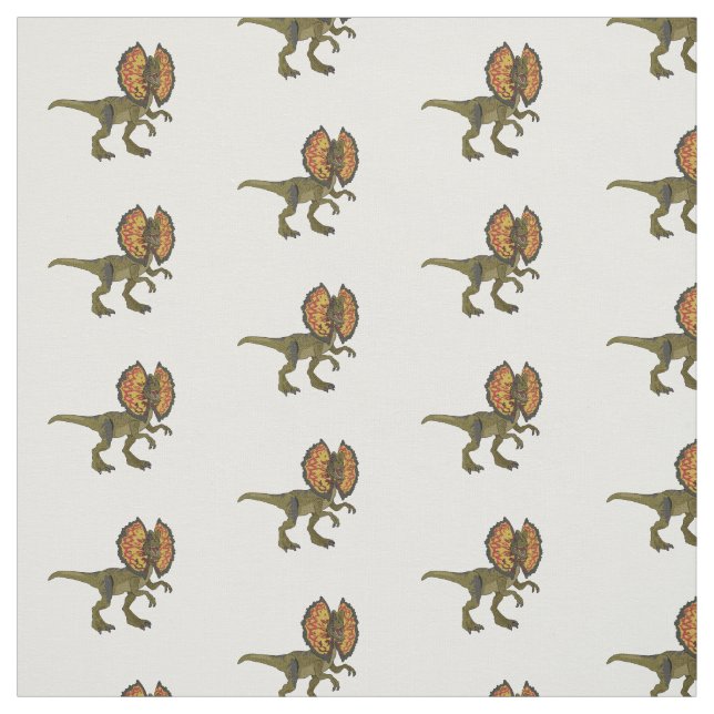 Dilofosaurus tecknad illustration tyg (Provkarta)