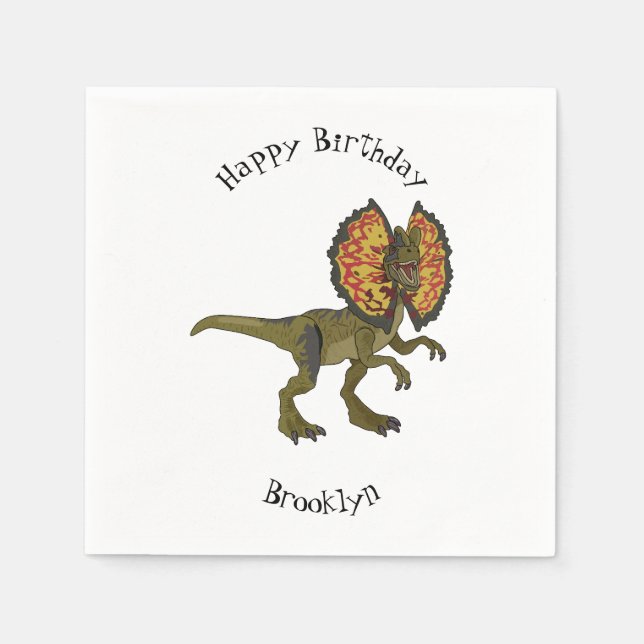 Dilophosaurus seriefigurer illustration pappersservett (Framsidan)