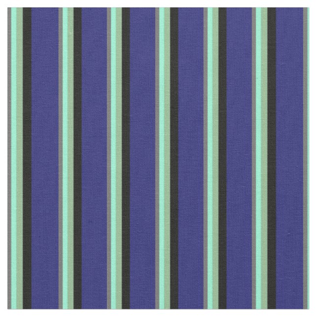 Dim Grått, Aquamarine, Mörk Sea Grönt, Black & Blu Tyg (Närbild)