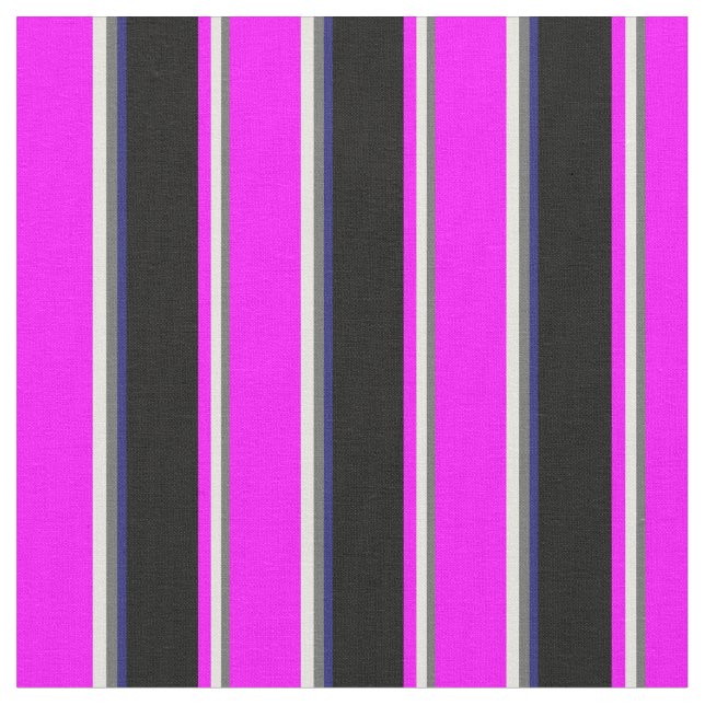 Dim Grått, Beige, Fuchsia, Black & Midnight Blue Tyg (Närbild)