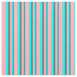 Dim Grått, cyan och Ljusa rosa Rand Mönster Tyg