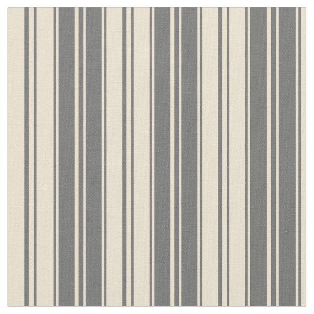 Dim Grått och Beige Stripe Mönster Tyg (Närbild)