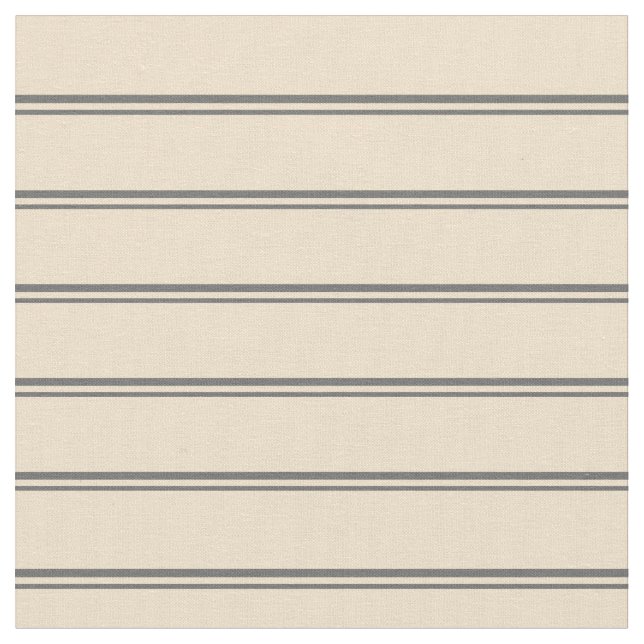 Dim Grått & Tan Rand Mönster Tyg (Närbild)