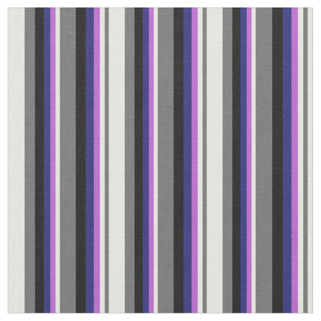 Dim Grått, vit, orchid, Midnight Blue och Black Tyg (Närbild)