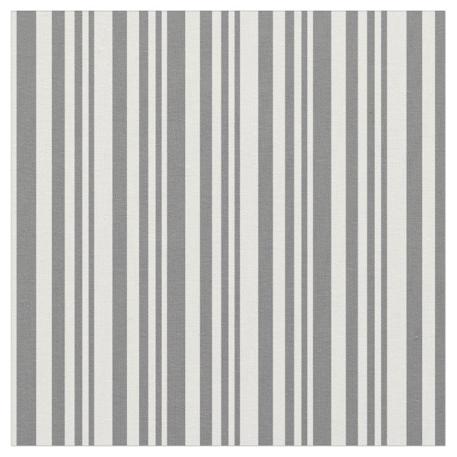 Dim Grått & White Färgad Linjer/Rand Mönster Tyg (Närbild)