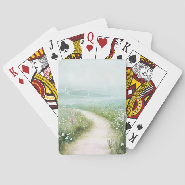 Dim landsväg Skogsväg Landskap (3) Casinokort (Baksidan)