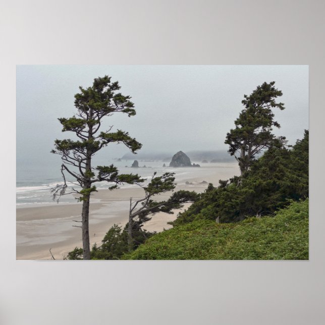 Dim Morgon på Cannon Beach, Oregon Poster (Framsidan)