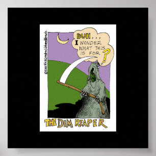 Dim Reaper Halloween Funny Tecknad Poster