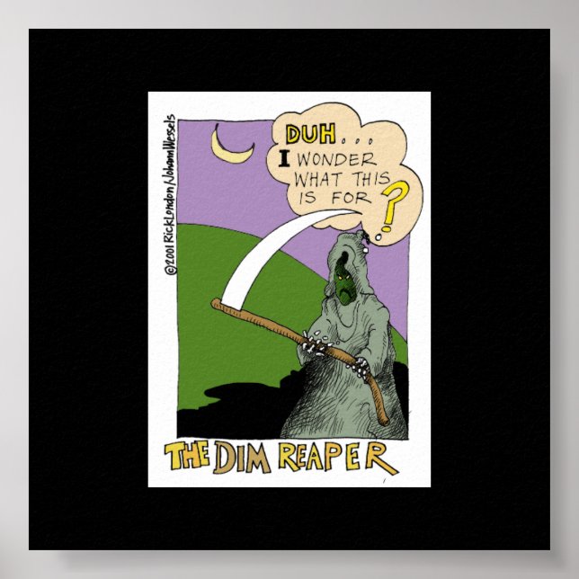 Dim Reaper Halloween Funny Tecknad Poster (Framsidan)