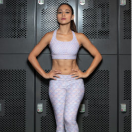 Dim rosa blå falsk glitter sjöjungfru fjäll  leggings