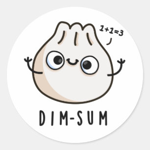 Dim-sum Funny Dimsum Math Pun Runt Klistermärke
