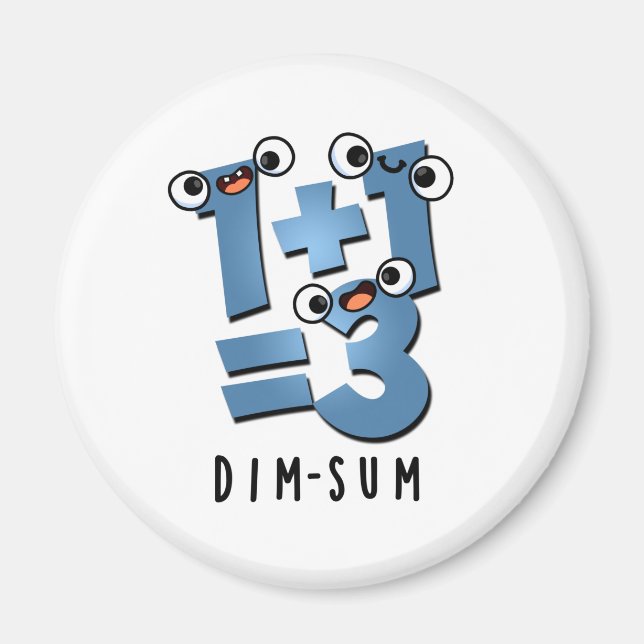 Dim Sum Funny Mathematics Food Pun Magnet (Framsidan)