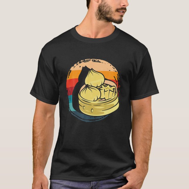 Dim Sum Retro Dumplings Chinese Food T Shirt (Framsida)