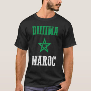 Dima Maroc Moroccan-Pridet Marocko-Flagga T Shirt