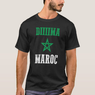 Dima Maroc Moroccan-Pridet Marocko-Flagga T Shirt