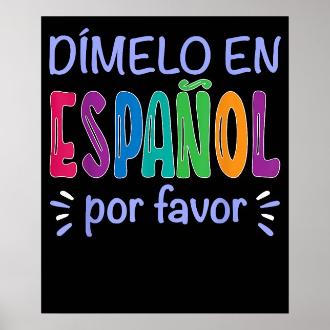 Dimelo en Espanol Bilingual Spain Lärare Poster (Framsidan)