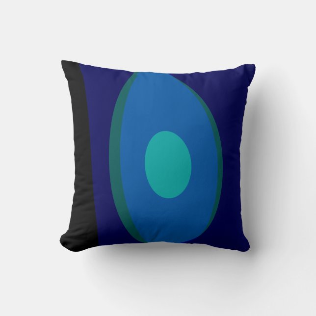 Dimensional Blue Abstrakt 915 Ceramic Ornament Kudde (Framsida)