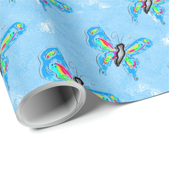 Dimensional Butterflies Presentpapper (Rullad Hörn)