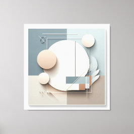 Dimensional Circle Composition Canvastryck