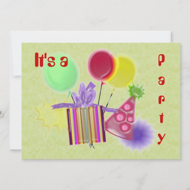Dimensional Customize Ur Party-inbjudan Inbjudningar (Framsida)
