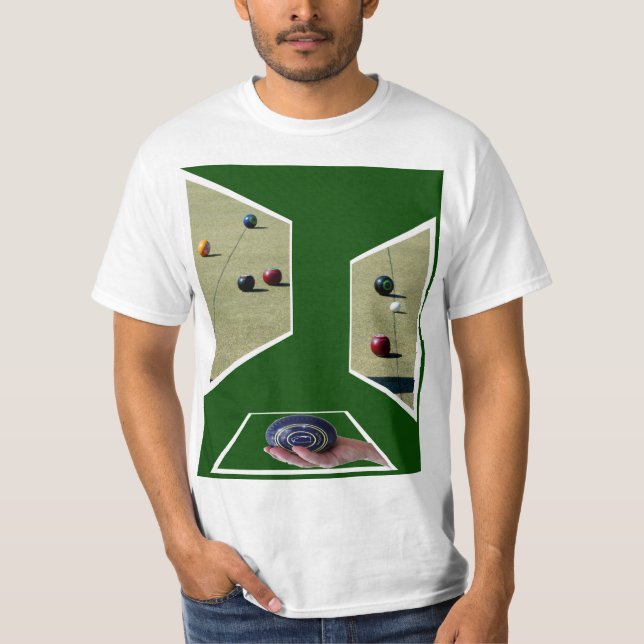 Dimensional Gräsmatta Bowls Design T Shirt (Framsida)