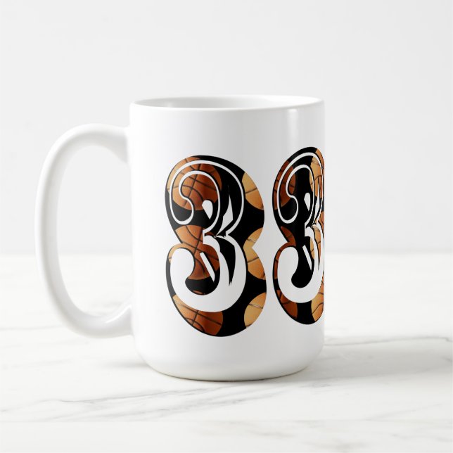 Dimensional Orange Svart Basket Nummer 33, Kaffemugg (Vänster)