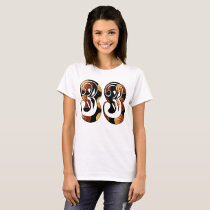 Dimensional Orange Svart Basket Nummer 33, T Shirt