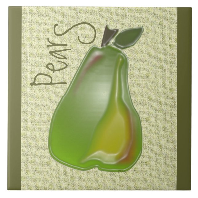 Dimensional Pear Fruit Kakelplatta (Framsidan)