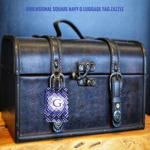 Dimensional Square-Navy-G Bagagebricka