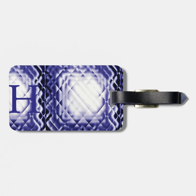 Dimensional Square-Navy-H Bagagebricka (Baksida Vågrät)