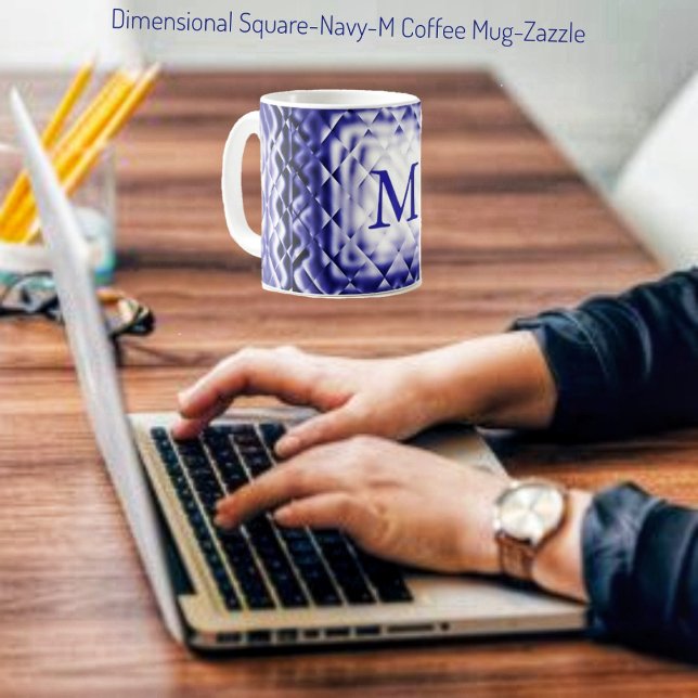 Dimensional Square-Navy-M Kaffemugg (Skapare uppladdad)