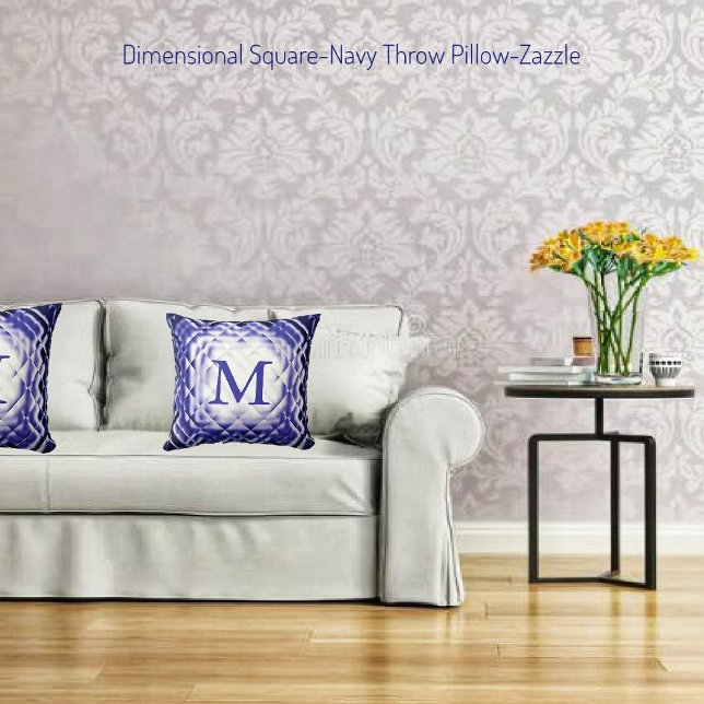 Dimensional Square-Navy-M Kudde (Skapare uppladdad)