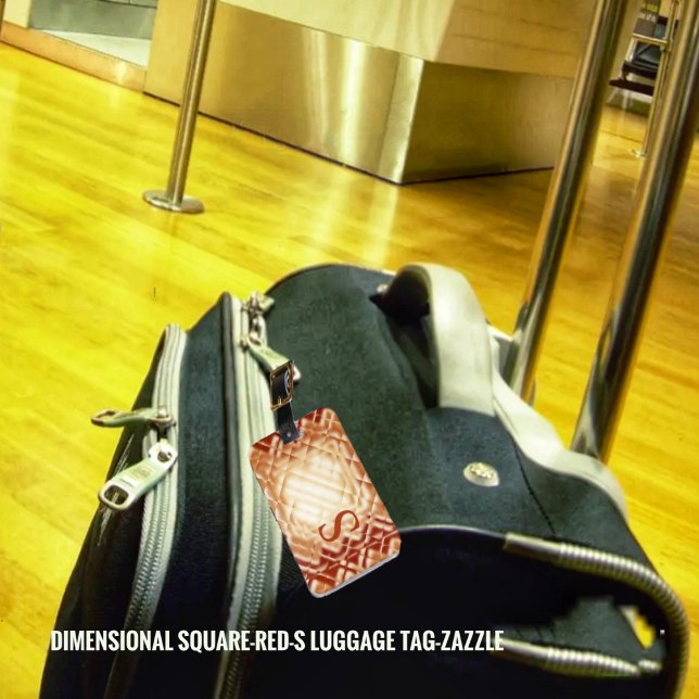 Dimensional Square-Red-S Bagagebricka (Skapare uppladdad)