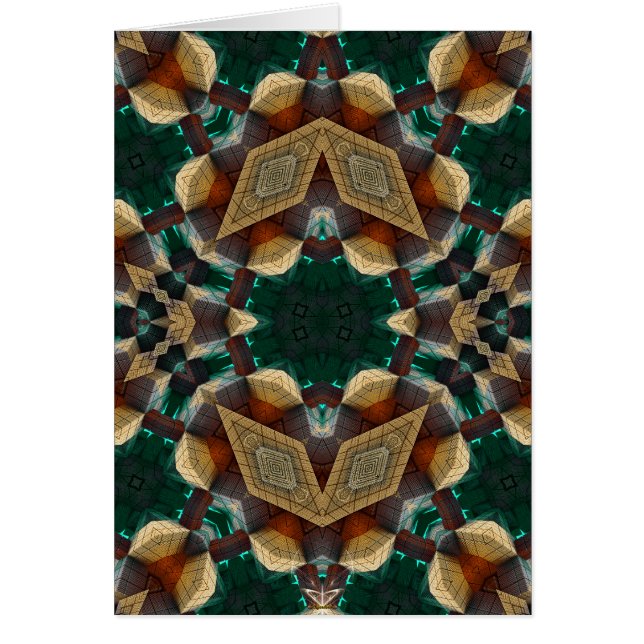 Dimensionell Grönt Hälsningskort (Framsidan)