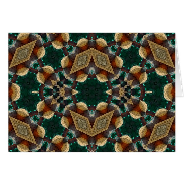 Dimensionell Grönt Hälsningskort (Framsidan Horizontal)