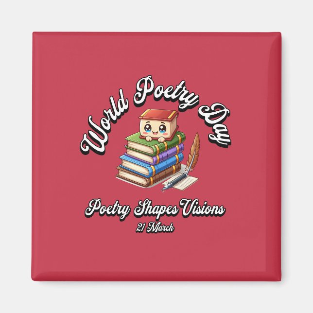 Dimensioner för postformer. Världspoetridagen Magnet (Framsidan)