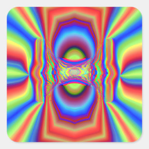 Dimensionerad korsande digital konst fyrkantigt klistermärke