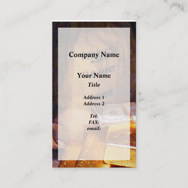 Dimes, dollar och guld visitkort (Framsida)