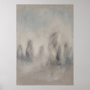 Dimgrå abstrakt landskapsaffisch poster