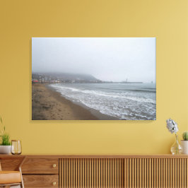 Dimig morgon på South Bay Beach, Scarborough Canvastryck