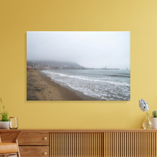 Dimig morgon på South Bay Beach, Scarborough Canvastryck