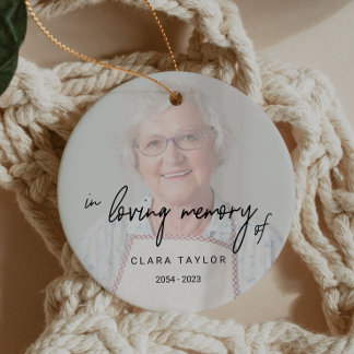 DIMISK Kalligrafi-inmatat foto i Loving-minne Julgransprydnad Keramik