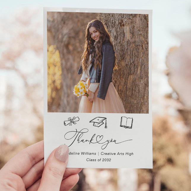 Dimistisk docka två foto Studenten Tack Kort (Skapare uppladdad)