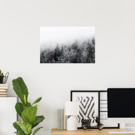 Dimm över frusen skog poster