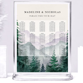 Dimma Bergsskog Bröllopsplatskarta Poster