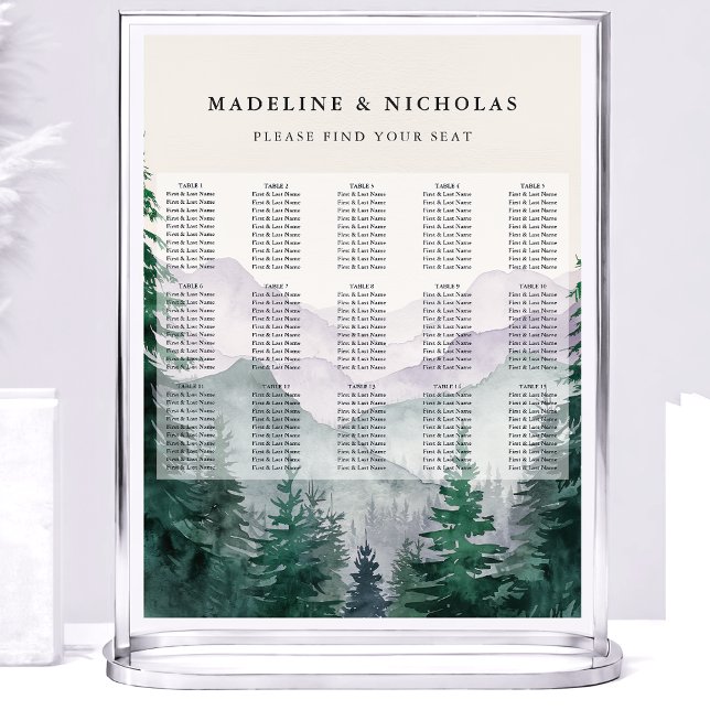 Dimma Bergsskog Bröllopsplatskarta Poster (Skapare uppladdad)