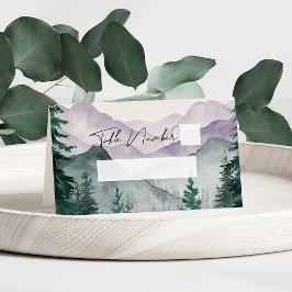 Dimma Bergsskog Watercolor Bröllop Placeringskort